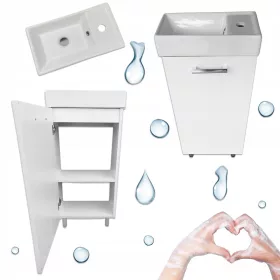  Schrank mit Waschbecken 85x40x22 cm weiß