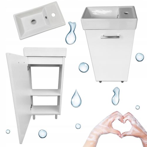  Schrank mit Waschbecken 85x40x22 cm weiß