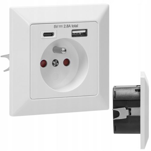 Steckdose, USB-Wand Orno weiß
