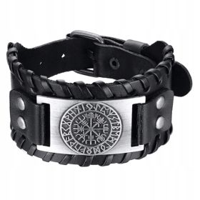  BREITES VALLKNUT WIKINGER-LEDERARMBAND