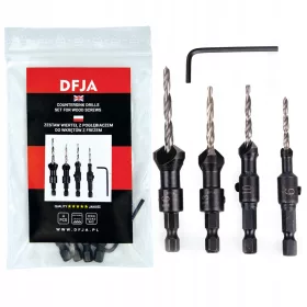 DFJA Bohrer für Holzschrauben mit Fase x4 M2