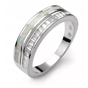  Silberner Ehering, heller Opal