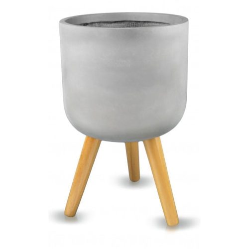 Töpfe und Pflanzgefäße für den Außenbereich und den Garten Polnix Blumentopf 67 cm x 37 x 67 cm Durchmesser 37 cm Keramik in den Farbtönen Grau und Silber