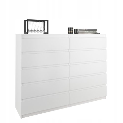  Mobene Moderne Kommode 140 x 40 x 120 cm mattweiß