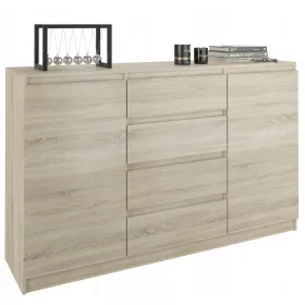  Mobene Moderne Kommode 160 x 40 x 98 cm, matte Sonoma-Eiche