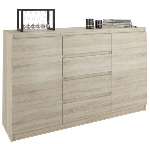  Mobene Moderne Kommode 160 x 40 x 98 cm, matte Sonoma-Eiche
