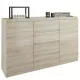  Mobene Moderne Kommode 160 x 40 x 98 cm, matte Sonoma-Eiche