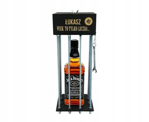  Silberne Alkoholverpackung mit Gravur, 14x14x38 cm