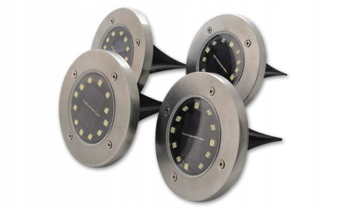  JMD eingebettete Solarlampe Silber 12,6 cm 4 Stk.