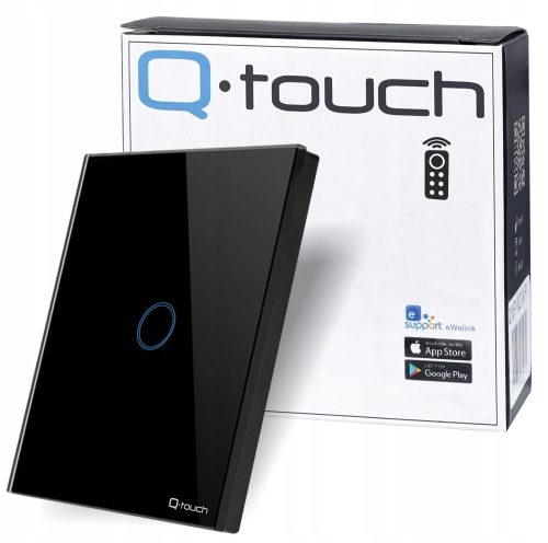 Treppenschalter Touch, Unterputz, ferngesteuert Q-Touch schwarz QB.W1-TOUCH