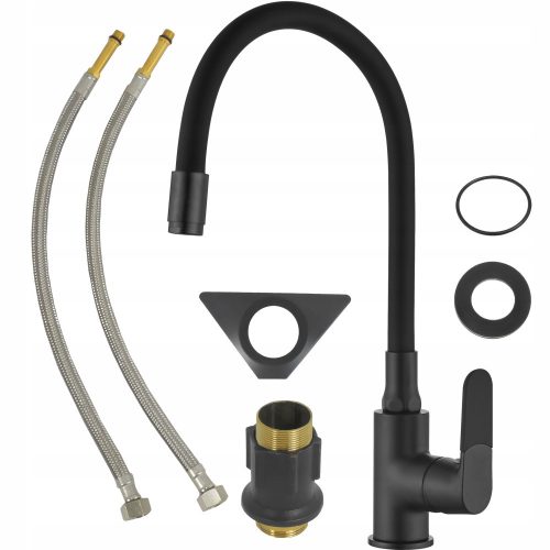 Invena SNAKE PLUS bodenstehender Küchenarmatur, schwarz