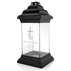  Kapellenkerze mit gravierter Glaslaterne