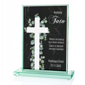  Eine große Glasstatuette für ein Grab