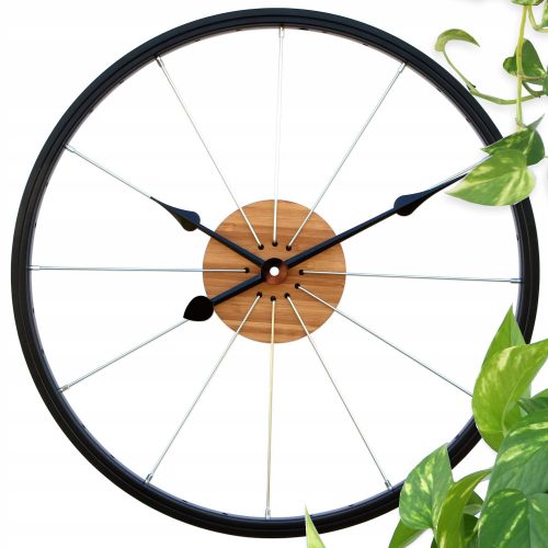 Uhr für zu Hause ModernClock-Wanduhr, Schwarz, Brauntöne, 42 cm