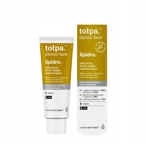  Tołpa LIPIDRO feuchtigkeitsspendende Nacht-Gesichtscreme 40 ml