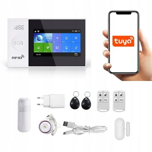 DRAHTLOSER ALARM mit LCD GSM WiFi SMS TUYA POLNISCH
