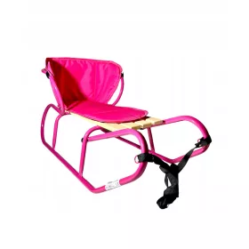    POLNISCHES METALL. Schlitten mit dicker Matratze und Rückenlehne