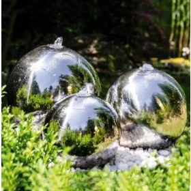  Gartenbrunnen mit Edelstahlkugeln 28-48