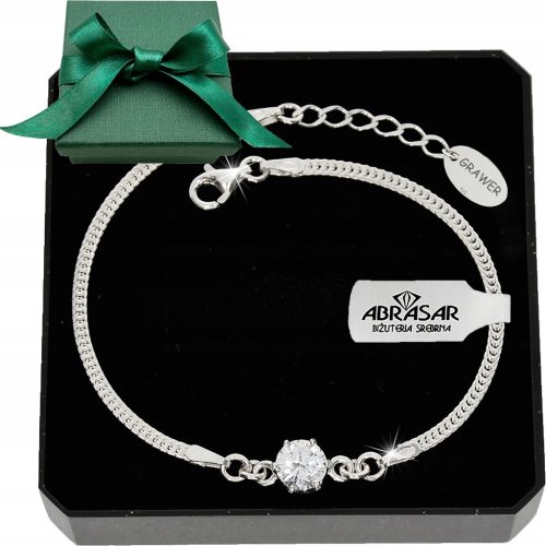  SILBERNES DAMEN-ZIRKONIA-ARMBAND, VERSTELLBAR, FÜR SIE + GRAVUR