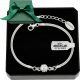  SILBERNES DAMEN-ZIRKONIA-ARMBAND, VERSTELLBAR, FÜR SIE + GRAVUR