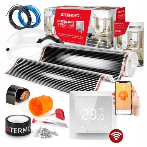  INFRAROT-HEIZFOLIEN-KIT, Leistung 140 W, 100 cm Fläche. 16m² + WLAN
