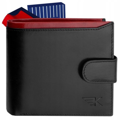  KOCHMANSKI schwarzes Leder-Herren-Portemonnaie PREMIUM horizontal mit RFID-Verschluss