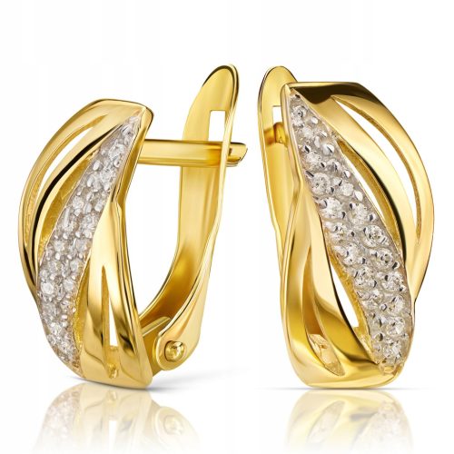  GOLD-OHRRINGE MIT ZIRKONIA 585 14K GOLD