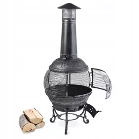  Gartenkamin Gartenkamin Rost 140cm Gusseisen Silber