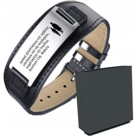  HERREN-LEDERARMBAND MIT GRAVUR FÜR DEN ENKEL