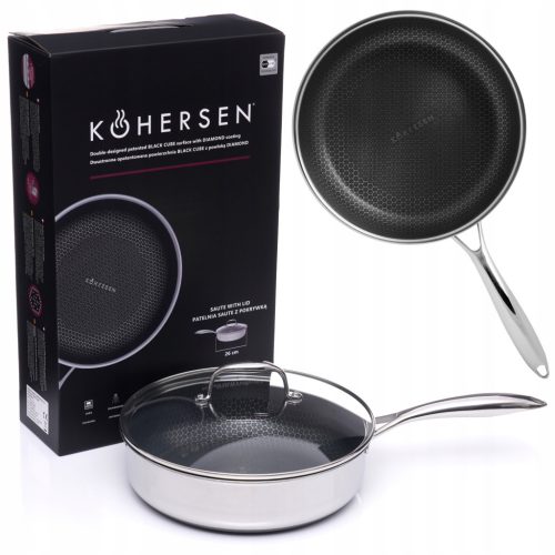  Kohersen Black Cube traditionelle Bratpfanne 26 cm antihaftbeschichtet (antihaftbeschichtet)