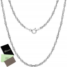  SILBERKETTE 40 CM SILBER SINGAPUR DAMENKETTE 925 SILBER