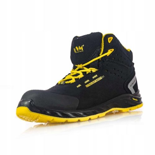 VM Footwear Wisconsin Arbeitsstiefeletten Größe 43 + MICHELIN - Aufkleber, weiß, 8 x 5 cm