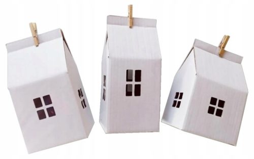  Häuser für ADVENTSKALENDER - Weißes Kraftpapier 24 Stk.
