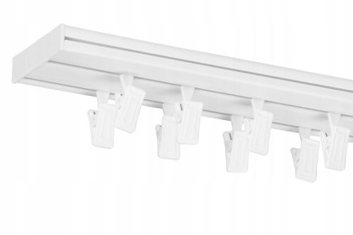  PVC-Deckenschiene, zweigleisig, Gardinenstange, 250 cm