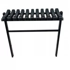   Friedhofsbank klappbar 72 cm – Stahlgestell, PVC-Sitz, schwarz