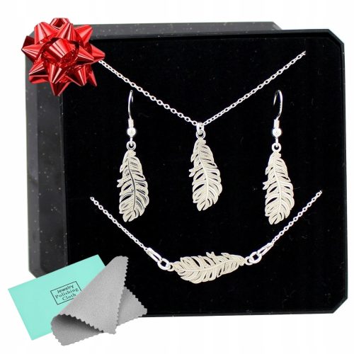  SILBER-SET MIT GRAVIERTEN FEDEROHRRINGEN 925 #2
