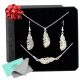  SILBER-SET MIT GRAVIERTEN FEDEROHRRINGEN 925 #2