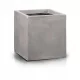  Polnix Blumentopf 40 cm x 40 x 40 cm Durchmesser 40 cm Keramik in den Farbtönen Grau und Silber