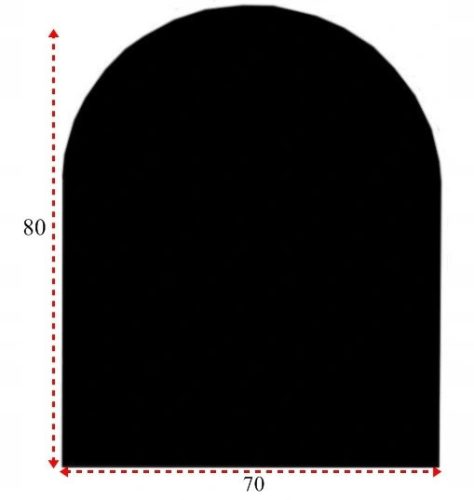 Gehärtetes Glas für Kaminofen 80x70 cm SCHWARZ