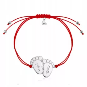  Silbernes Schnurarmband mit GRAWER Shine-Füßen