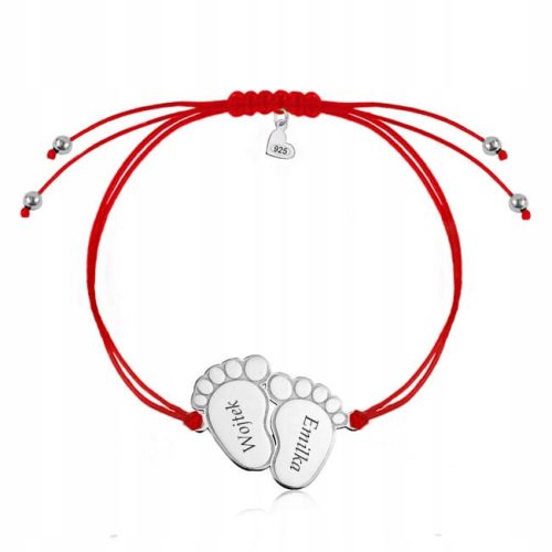  Silbernes Schnurarmband mit GRAWER Shine-Füßen