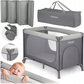    RicoKids Reisebett 65 x 125 cm in den Farben Grau und Silber