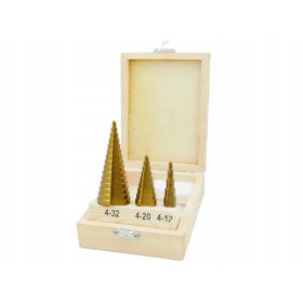 STUFENBOHRER 3 Stück KONISCH 4-12 4-20 4-32 mm