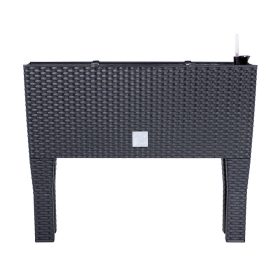    Prosperplast-Blumentopf, 60 cm x 25 x 46 cm, Durchmesser 10 cm, Kunststoff in den Farben Grau und Silber