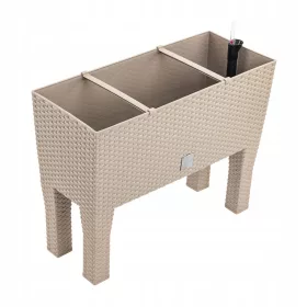    Prosperplast Blumentopf 60 cm x 25 x 46 cm, Kunststoff in Braun- und Beigetönen