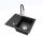 Brado DONZO Einbeckenspüle Nexo Wasserhahn Spender Siphon Chrom schwarzer Granit