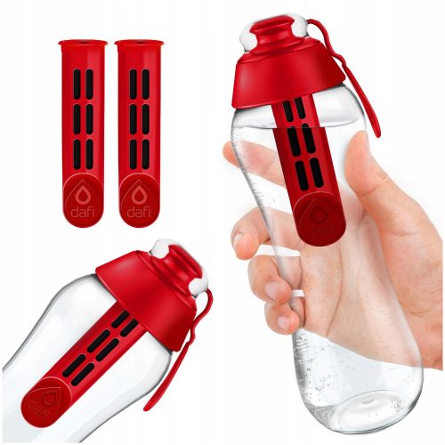 Dafi Soft Filterflasche + 2 Filter 0,5 l, rot