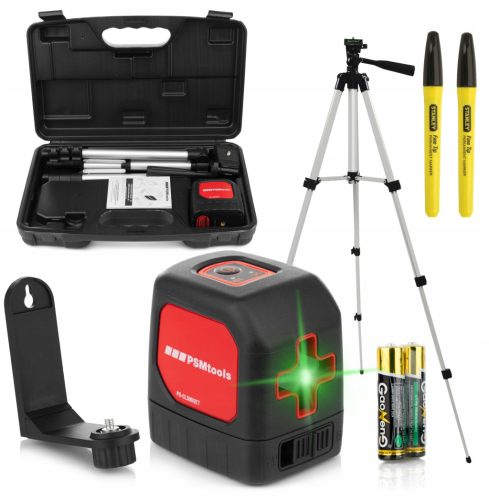  PSM TOOLS GRÜNER KREUZLASER + GEHÄUSE + STATIV
