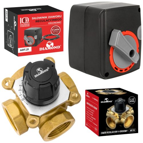4-WEGE-Mischventil 1" + 230V-Antrieb