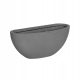  Keramiktöpfe 43 cm x 17,5 x 16,5 cm, Glasfaser in den Farbtönen Grau und Silber